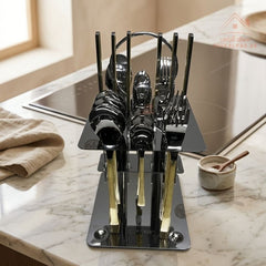 Luxurious 24-Piece Stainless Steel Cutlery Set 3mm Thick
