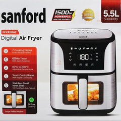 Sanford 5.5L Digital Air Fryer | 1500W | 7 Cooking Presets | LED Display |