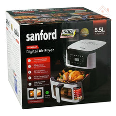 Sanford 5.5L Digital Air Fryer | 1500W | 7 Cooking Presets | LED Display |