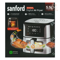 Sanford 5.5L Digital Air Fryer | 1500W | 7 Cooking Presets | LED Display |