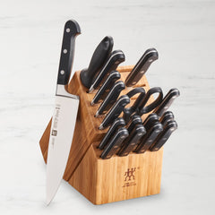 15-Piece Premium Stainless Steel Kitchen Knife Set with Bamboo Storage Block