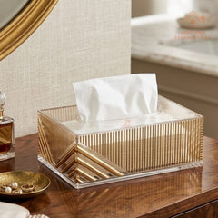 Luxury Clear Acrylic Tissue Box Cover | Elegant Tissue Holder for Home and Office |perfect for coffee tables, side tables, living rooms, offices, and stylish home