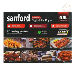 Sanford 5.5L Digital Air Fryer | 1500W | 7 Cooking Presets | LED Display |